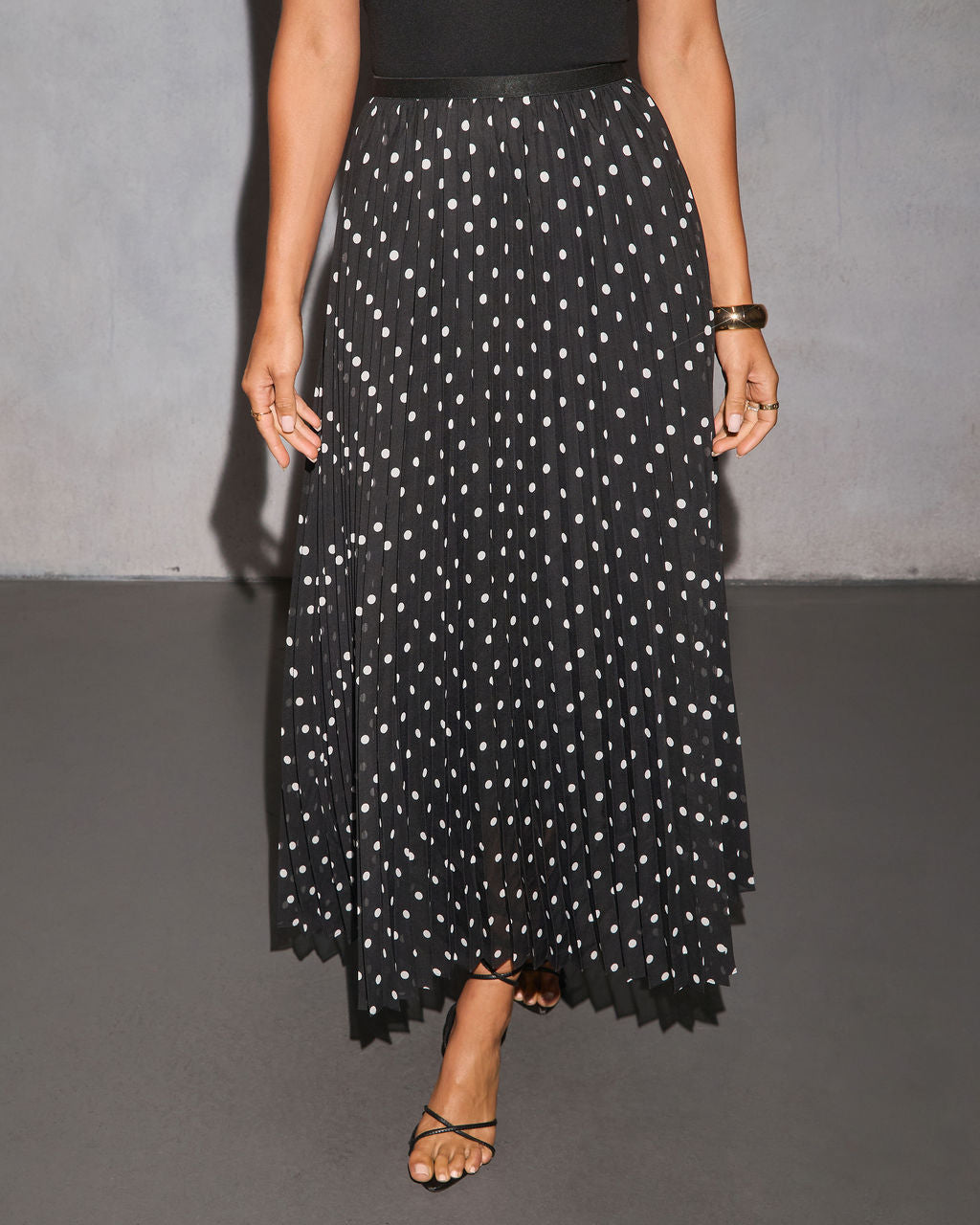 Korrina Polka Dot Midi Skirt-Vogue Logic
