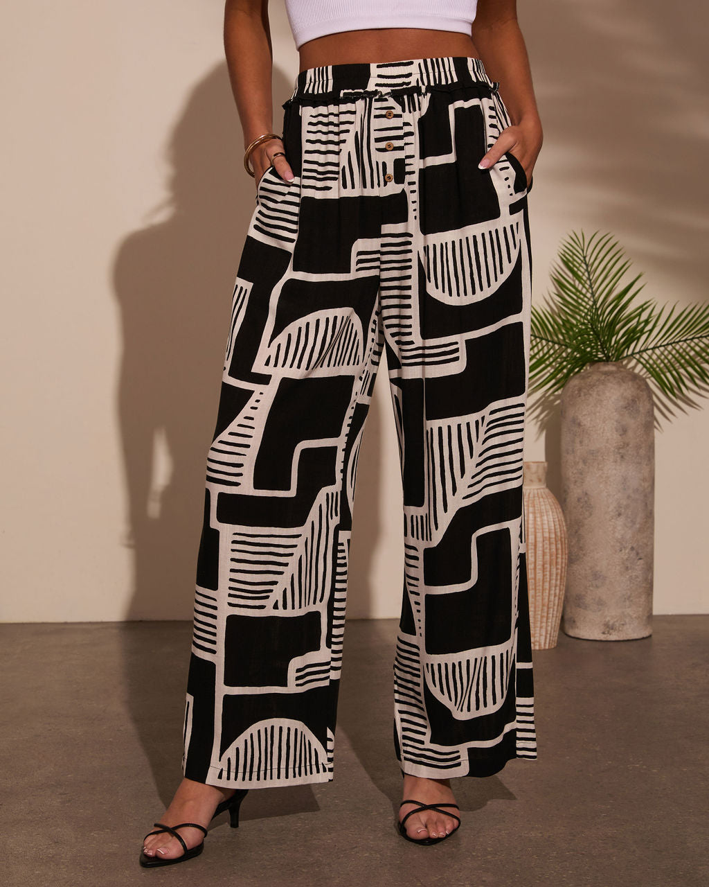 Kelso Abstract Print Pants-Vogue Logic