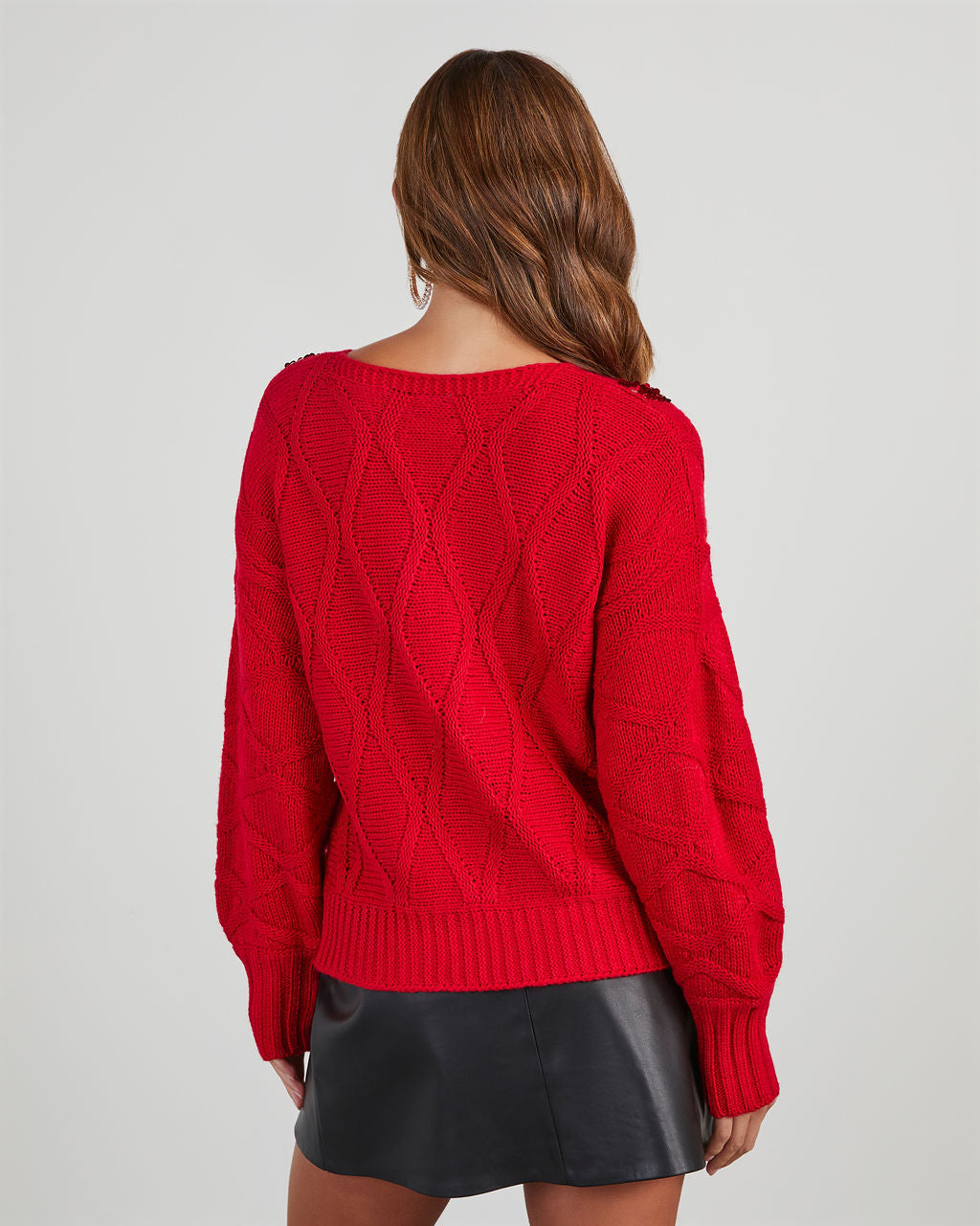 Letty Sequin Pattern Pullover Sweater-Vogue Logic