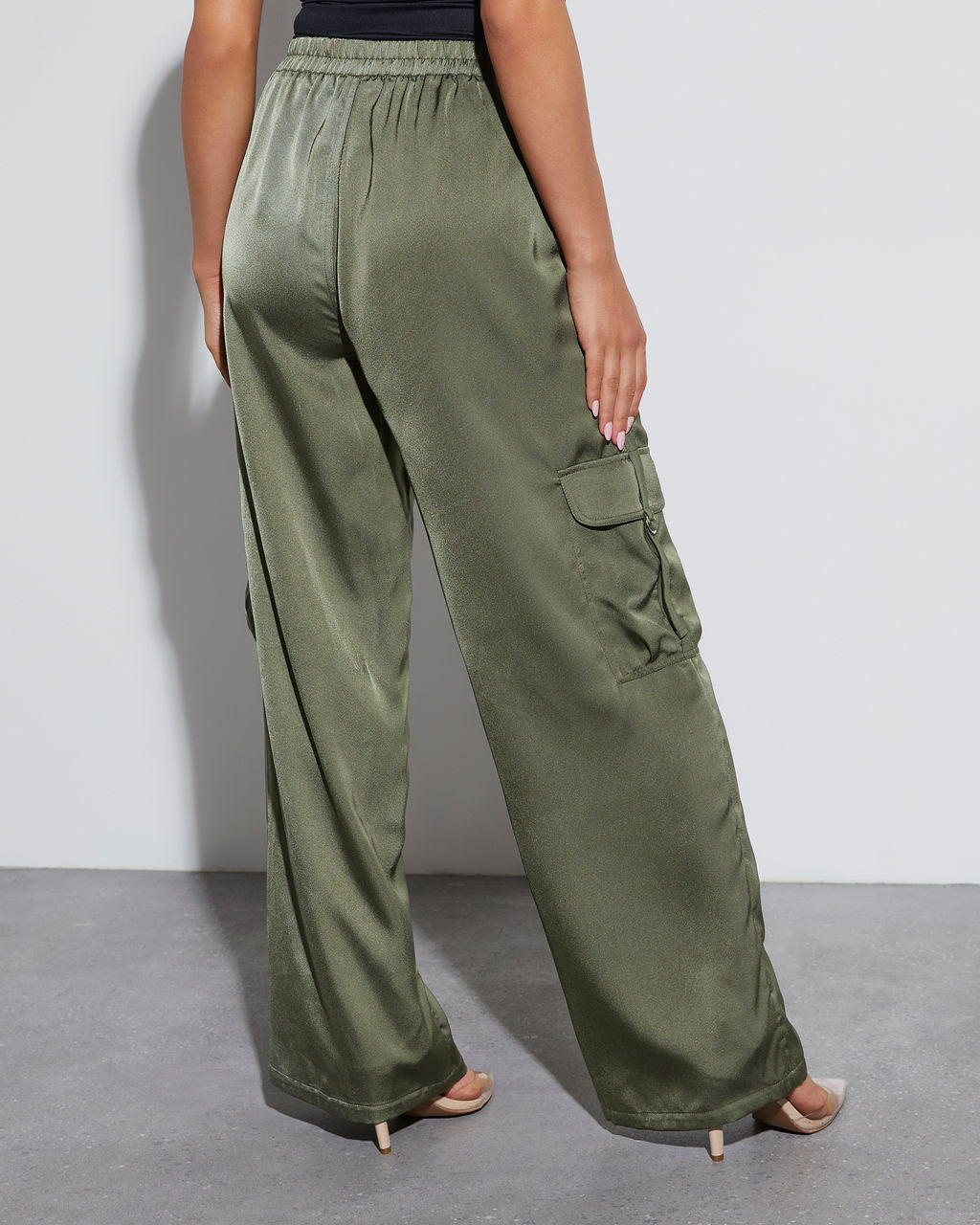Never Impossible Satin Cargo Pants-Vogue Logic