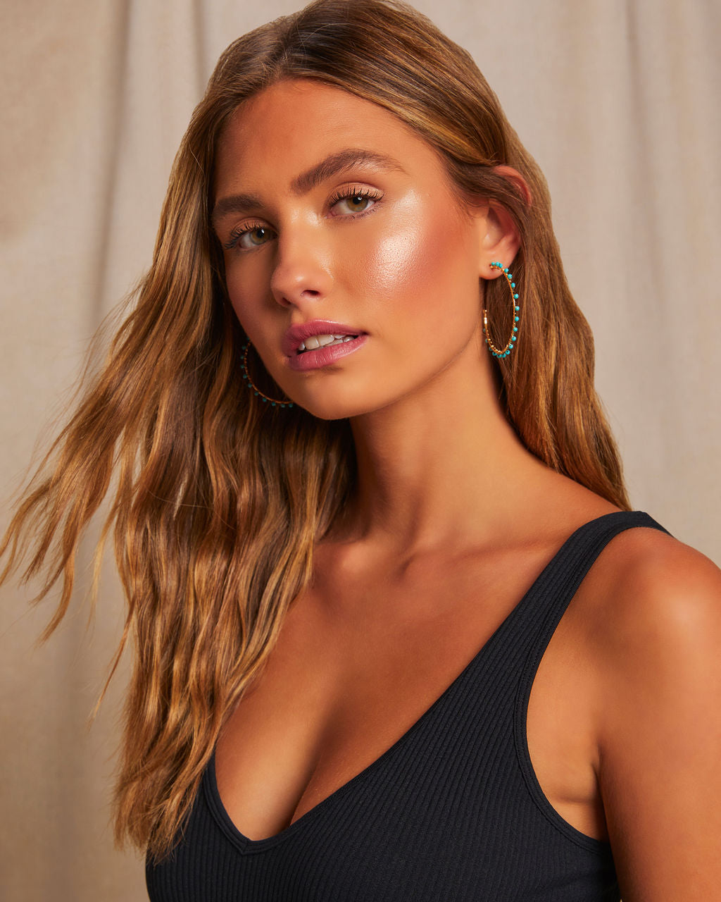 Isla Beaded Hoops-Vogue Logic