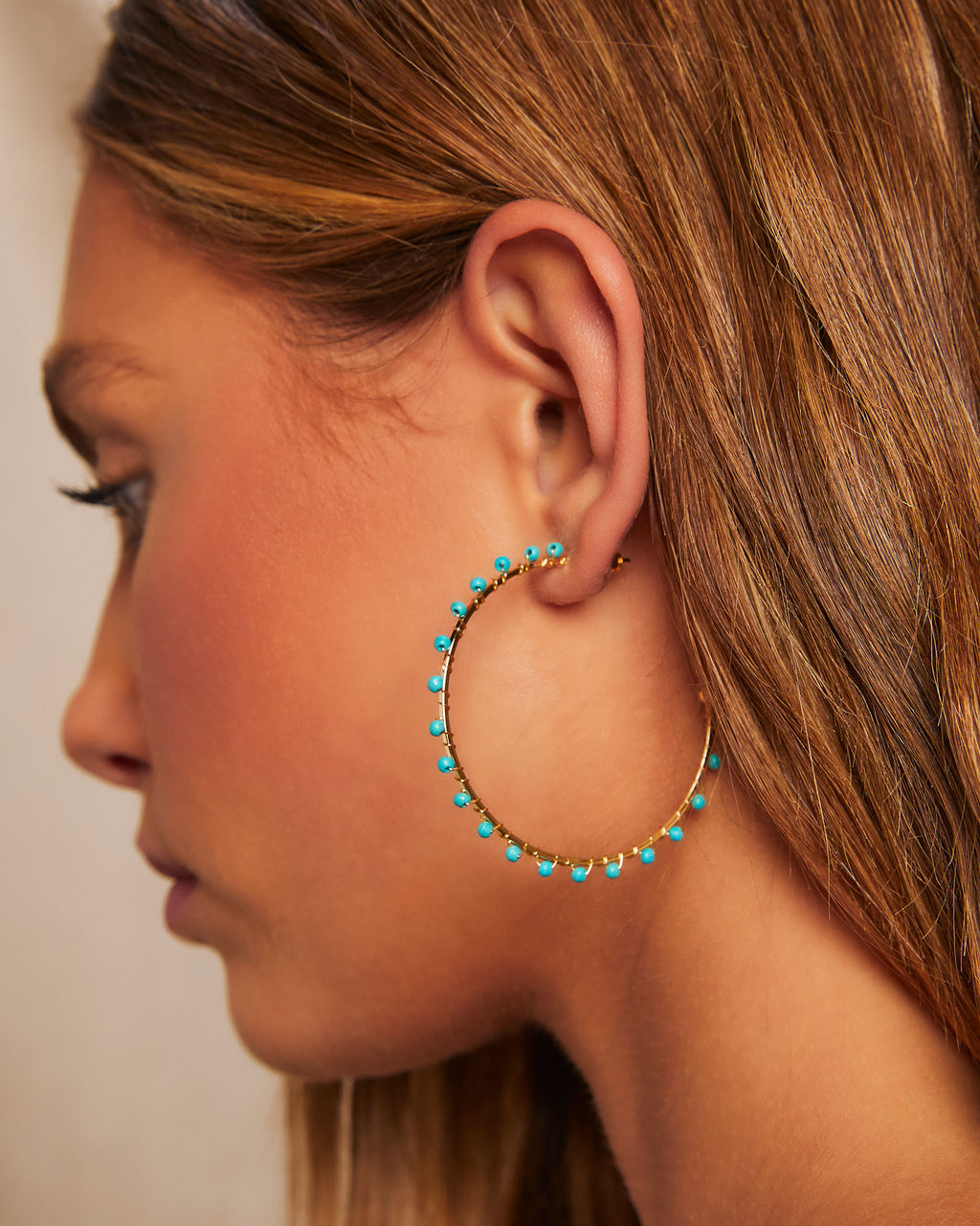 Isla Beaded Hoops-Vogue Logic
