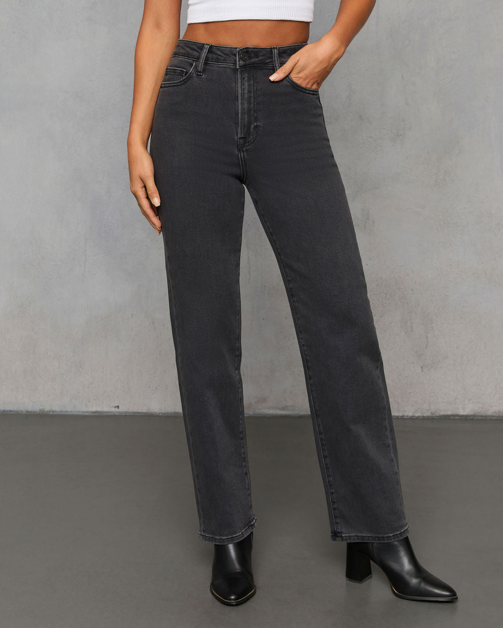 Roamer Super Stretch High Rise Wide Leg Jeans-Vogue Logic