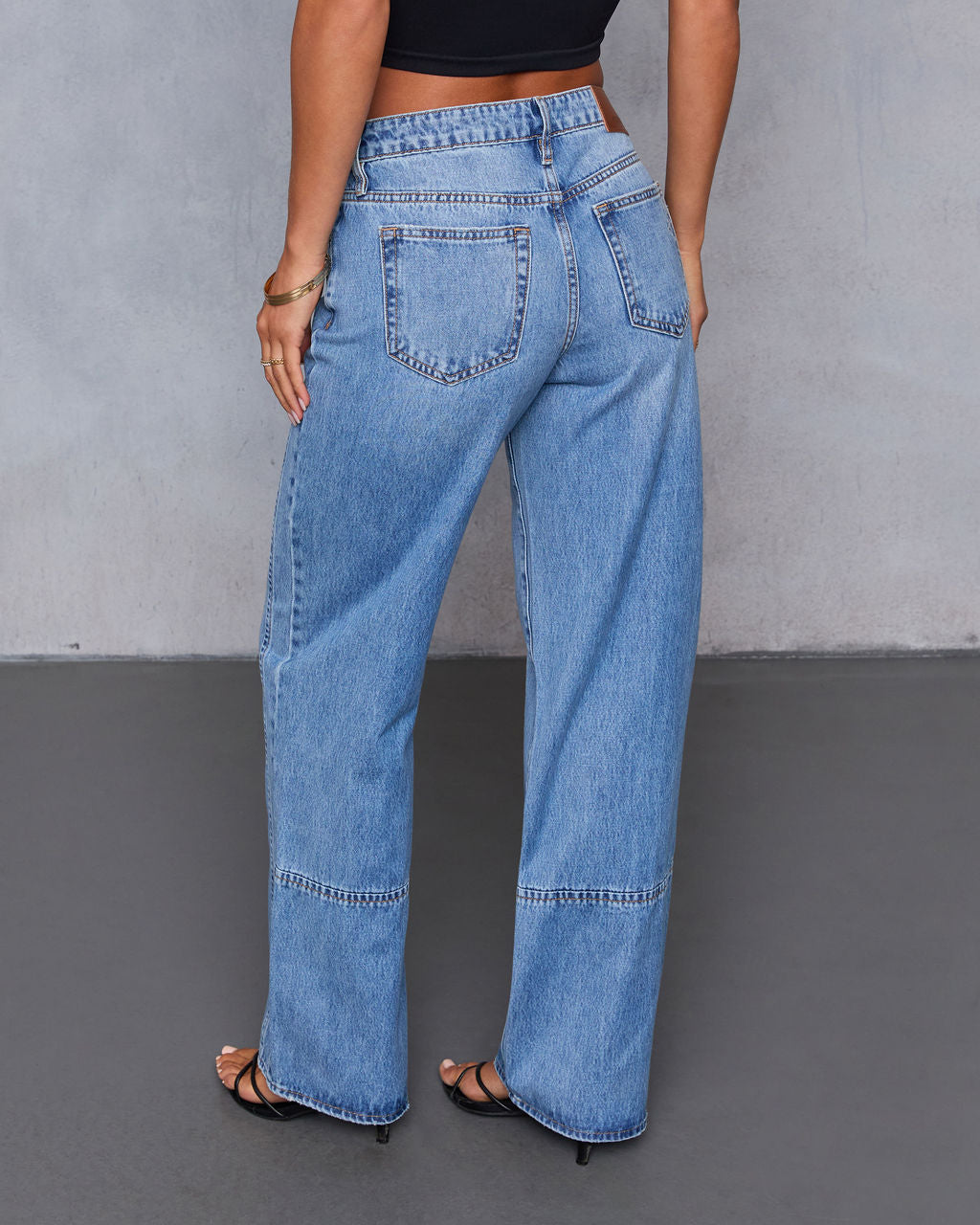 Mellorie Rigid Pintuck Straight Leg Jeans-Vogue Logic