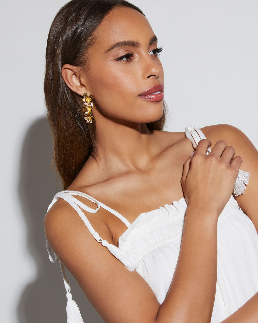 Blooming Orchid Floral Drop Earrings-Vogue Logic