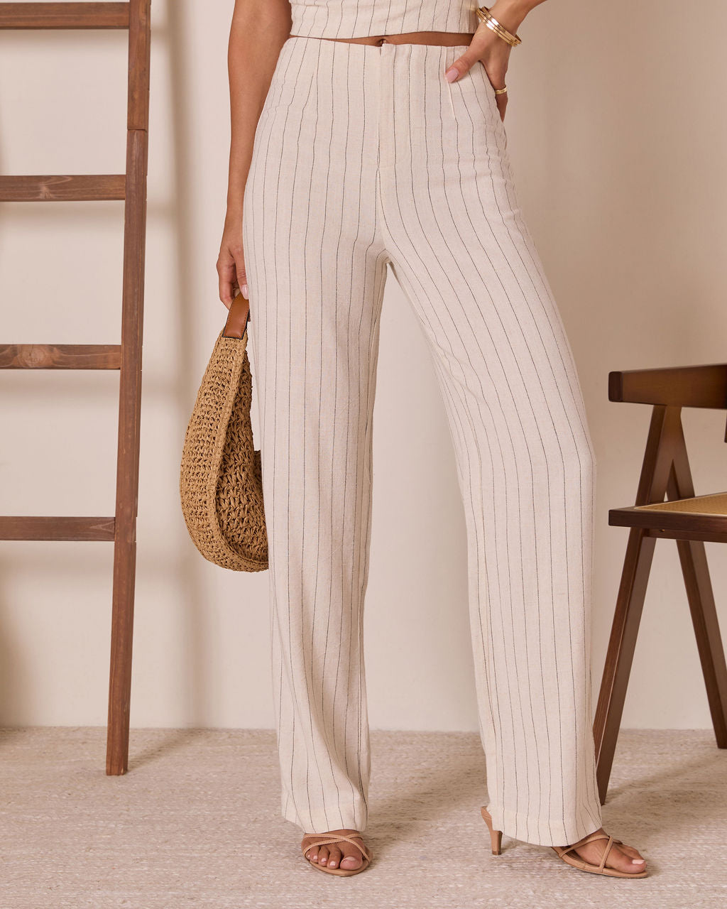 Corbiere Linen Pinstripe Pants-Vogue Logic