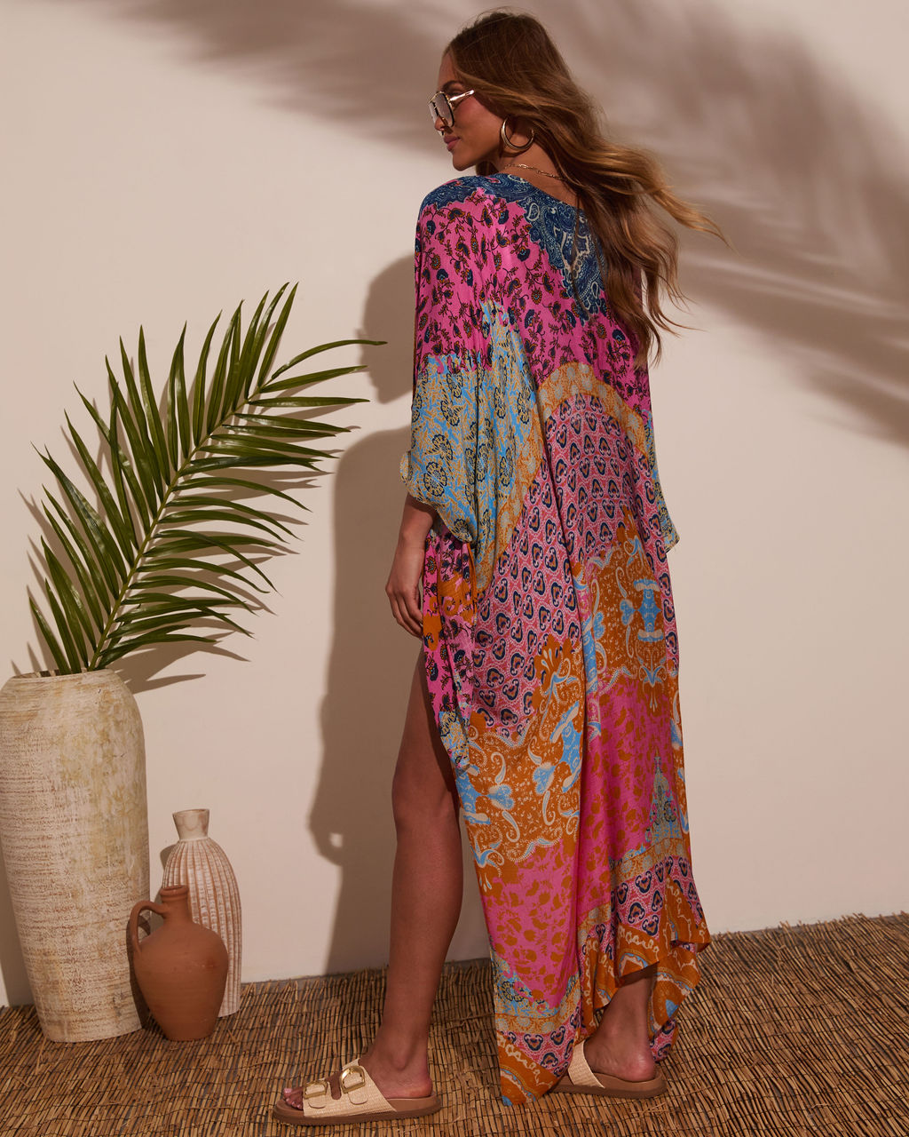 Antonella Printed Duster Kimono-Vogue Logic