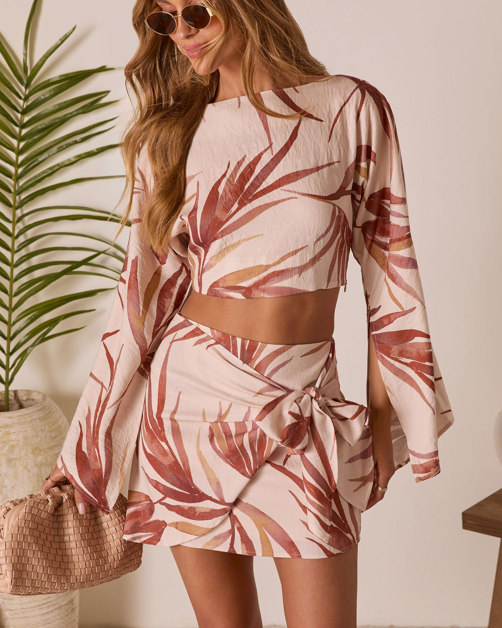 Ramiah Tropical Crop Top-Vogue Logic