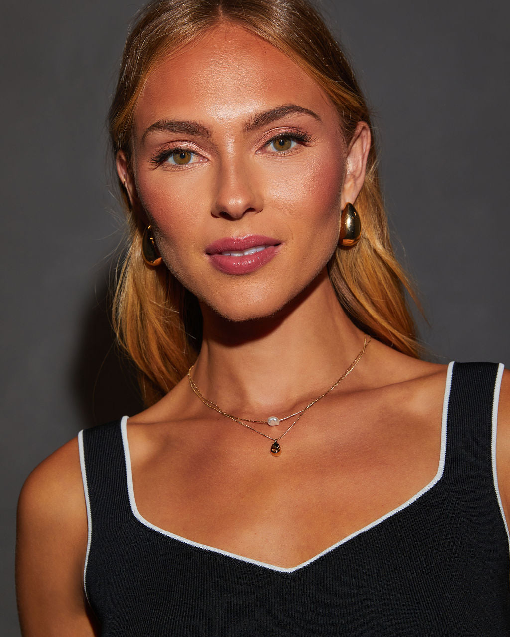 Pearla Layered Pearl Detail Necklace-Vogue Logic