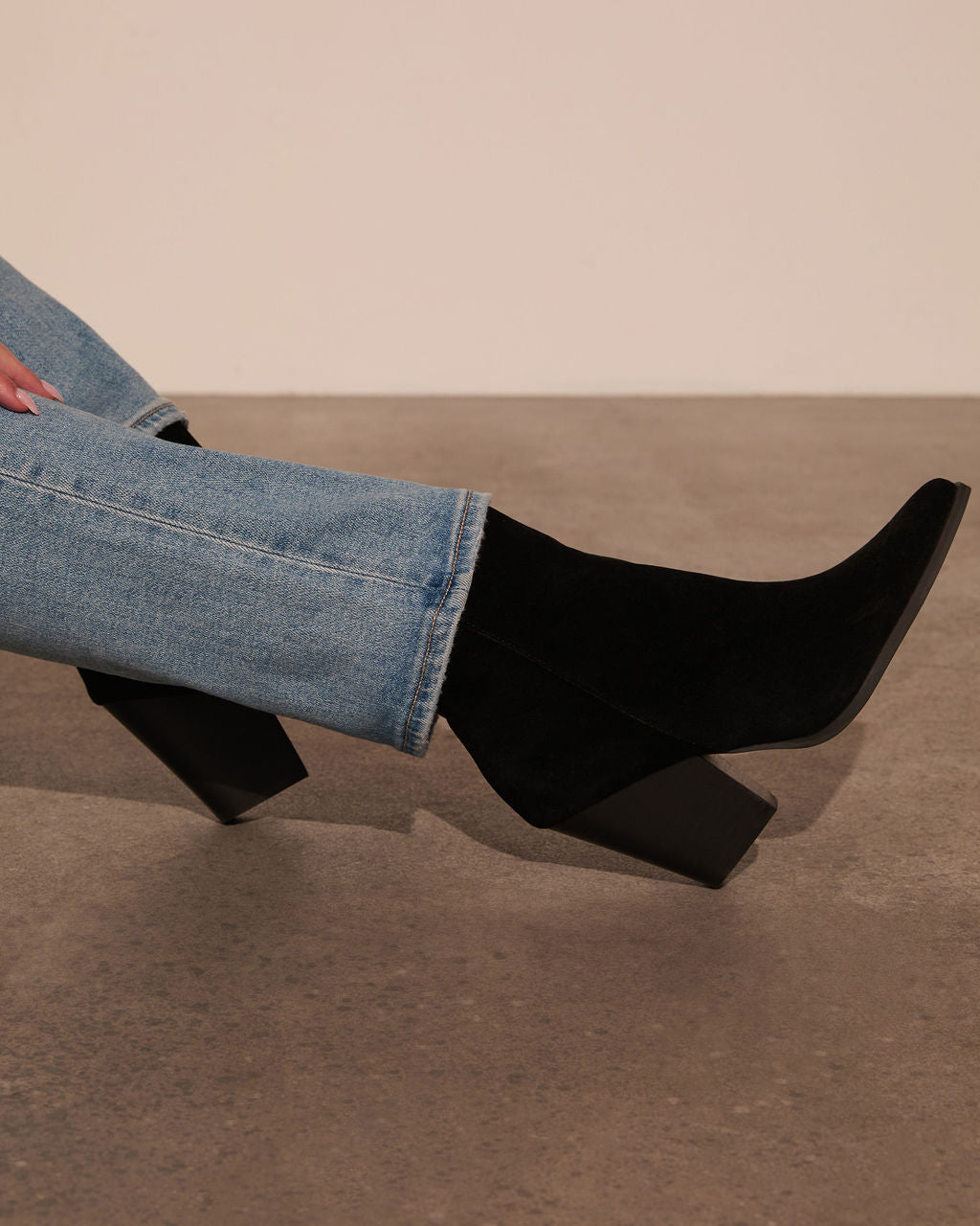 Rowyn Faux Suede Heeled Bootie-Vogue Logic