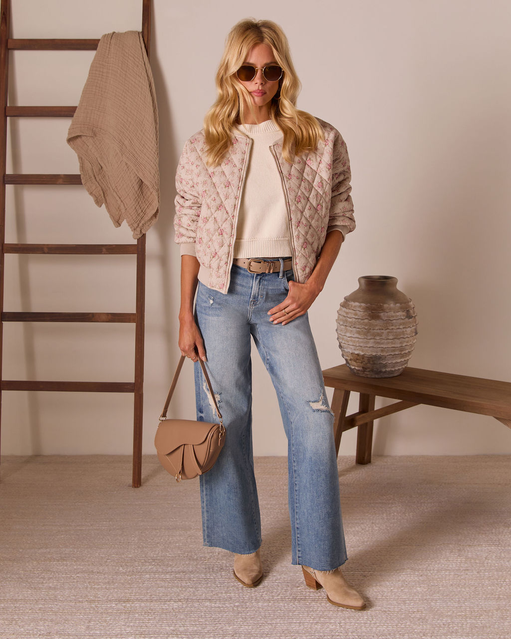 Amber Season Printed Quilted Bomber Jacket-Vogue Logic