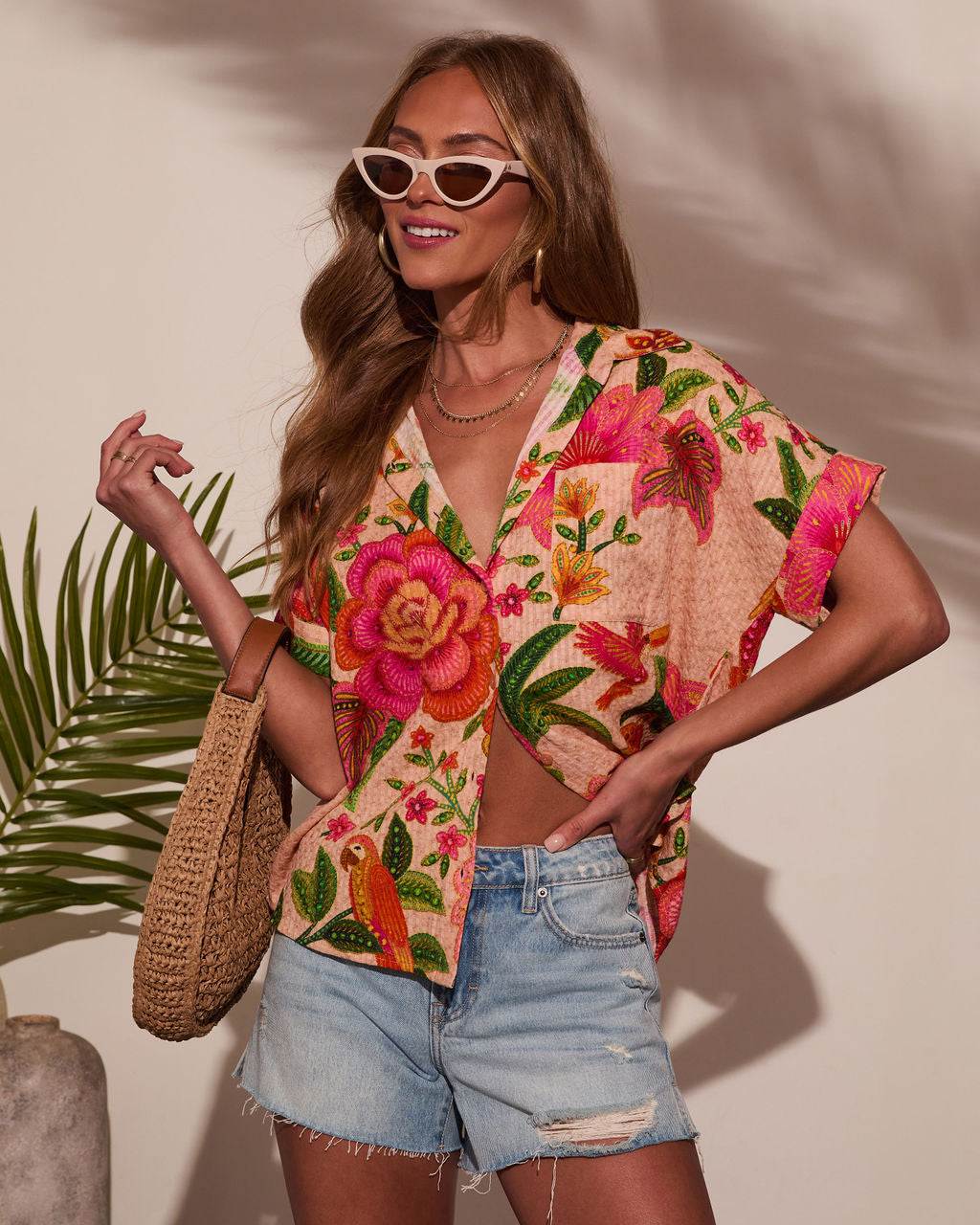 Sarenia Floral Button Down Top-Vogue Logic