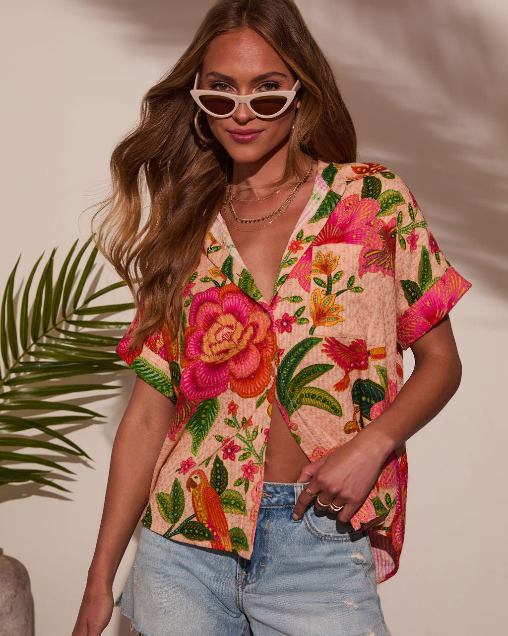 Sarenia Floral Button Down Top-Vogue Logic