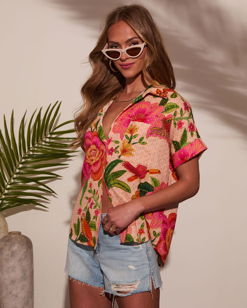 Sarenia Floral Button Down Top-Vogue Logic