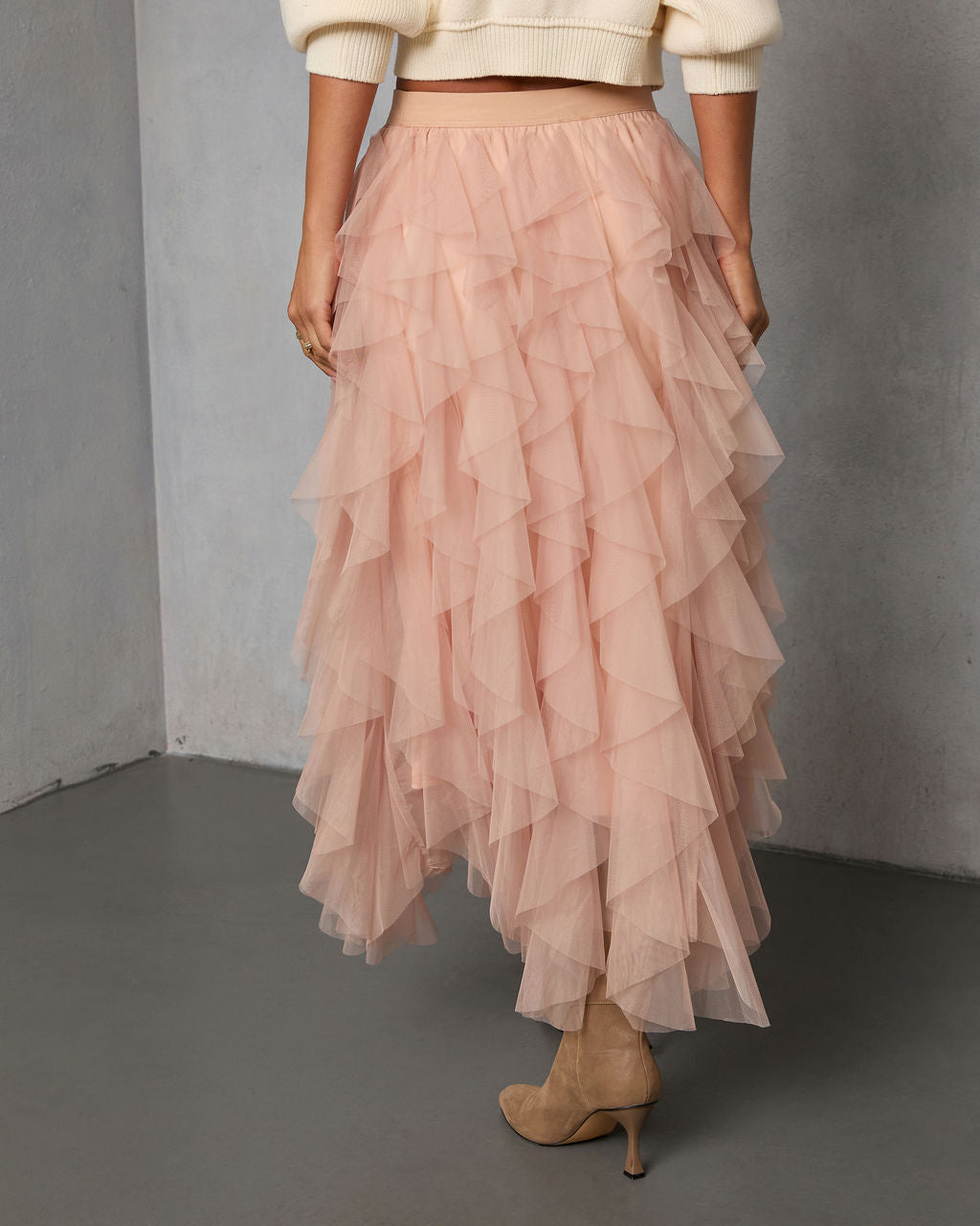 Serephine Tiered Ruffle Midi Skirt-Vogue Logic