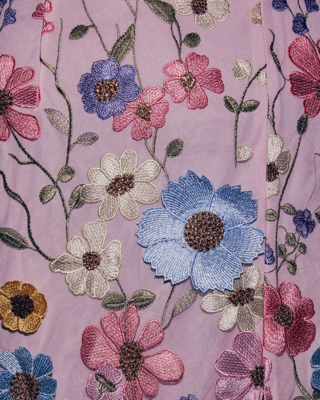 Cassie Strapless Floral Embroidered Midi Dress-Vogue Logic