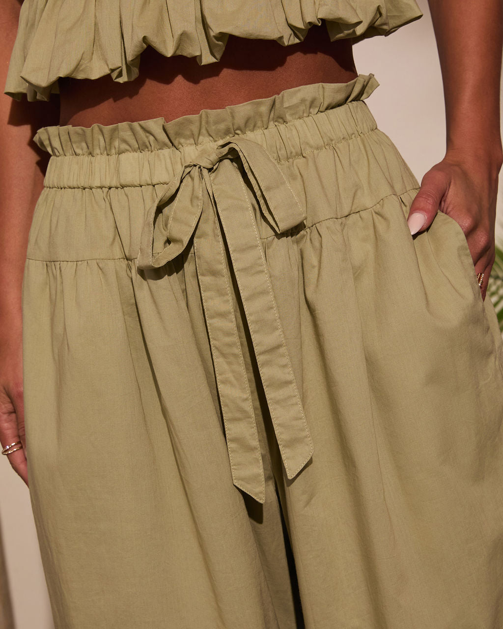 Fern Waist Tie Wide Leg Pants-Vogue Logic