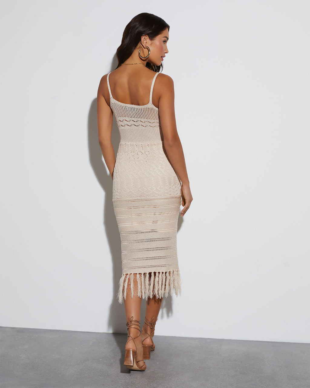 Paradise Cove Cover Up Crochet Knit Midi Dress-Vogue Logic