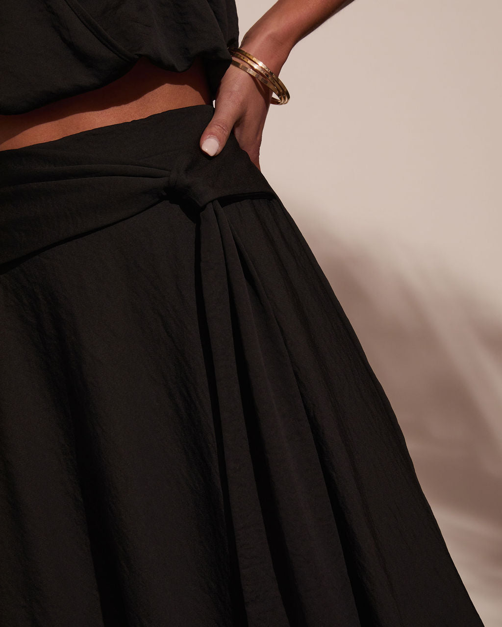 Sharena Waist Tie Midi Skirt-Vogue Logic