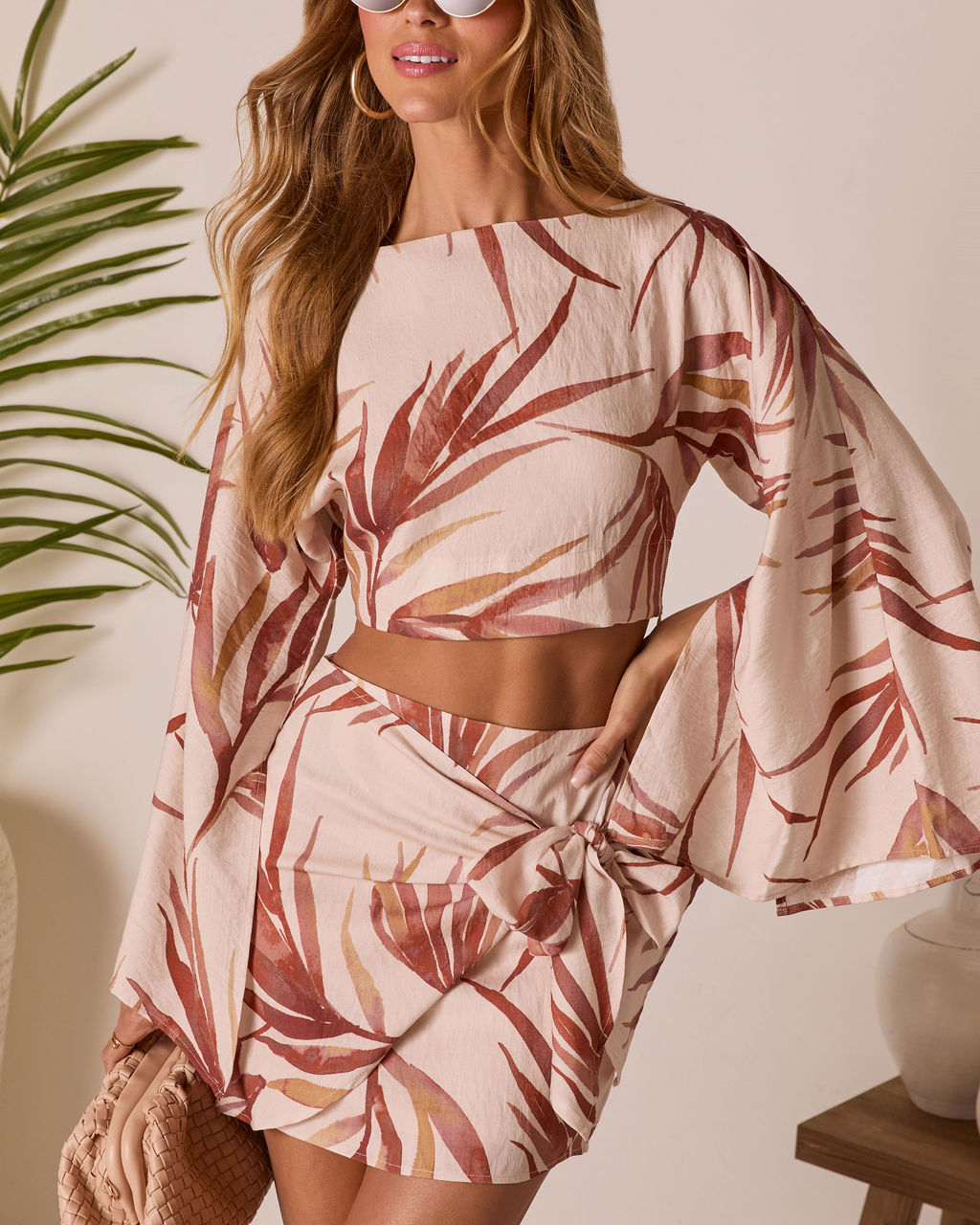 Ramiah Wrap Tropical Mini Skirt-Vogue Logic