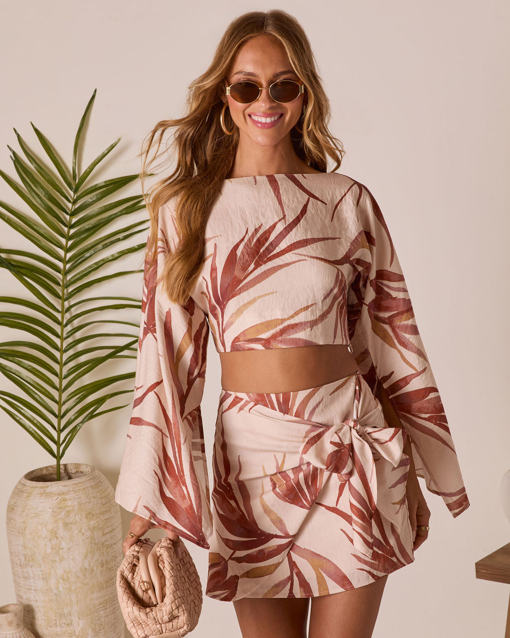 Ramiah Tropical Crop Top-Vogue Logic