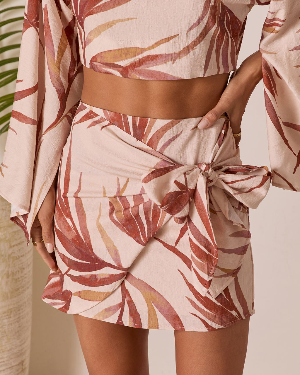 Ramiah Wrap Tropical Mini Skirt-Vogue Logic