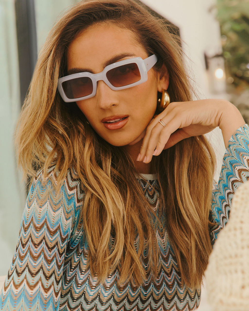 Viana Square Frame Sunglasses-Vogue Logic