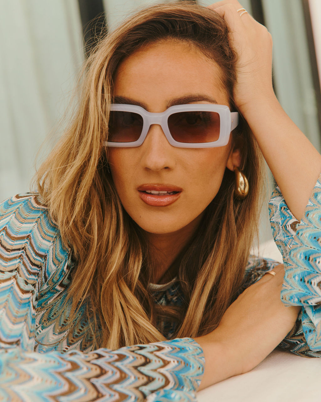 Viana Square Frame Sunglasses-Vogue Logic