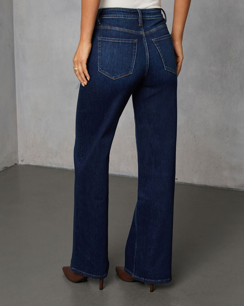 Lowland Stretch High Rise Relaxed Wide Leg Jeans-Vogue Logic