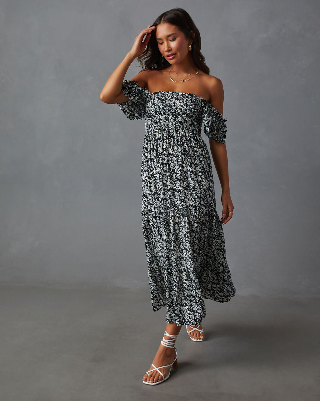 Fables Tiered Smocked Maxi Dress-Vogue Logic