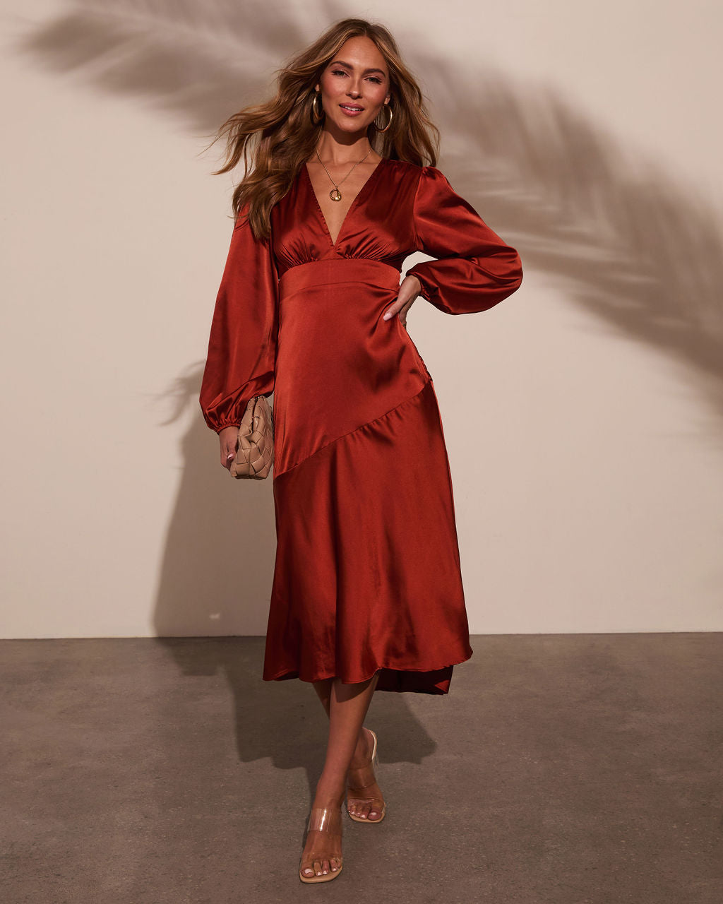 Downtown Darling Satin Maxi Dress-Vogue Logic