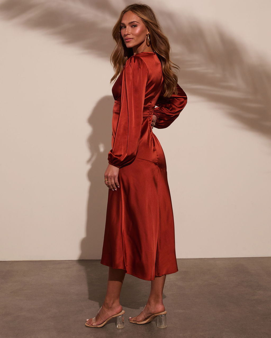 Downtown Darling Satin Maxi Dress-Vogue Logic