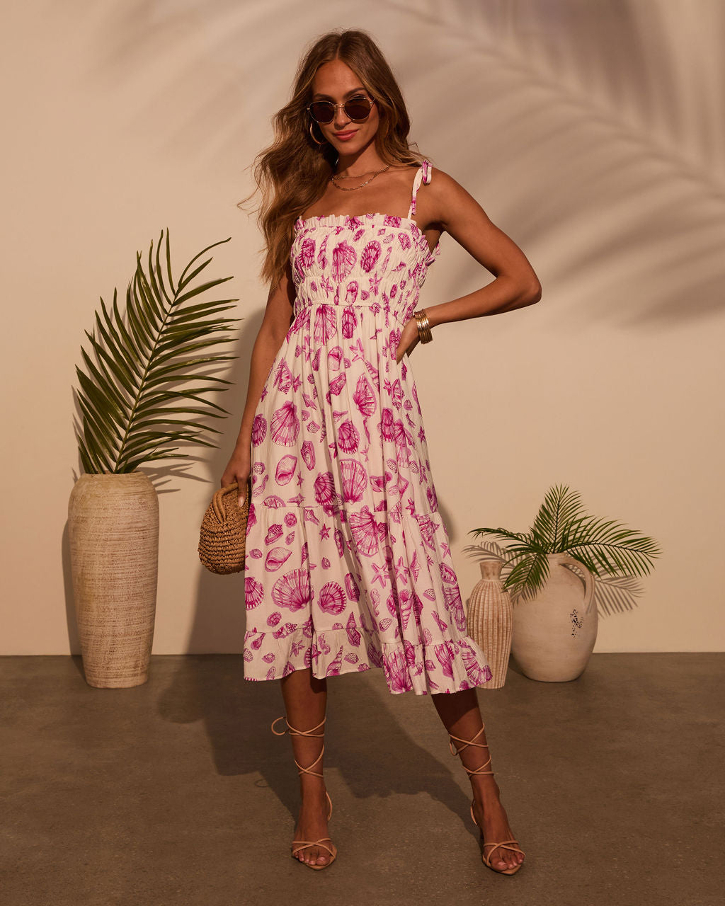 By The Shore Seashell Midi Dress-Vogue Logic