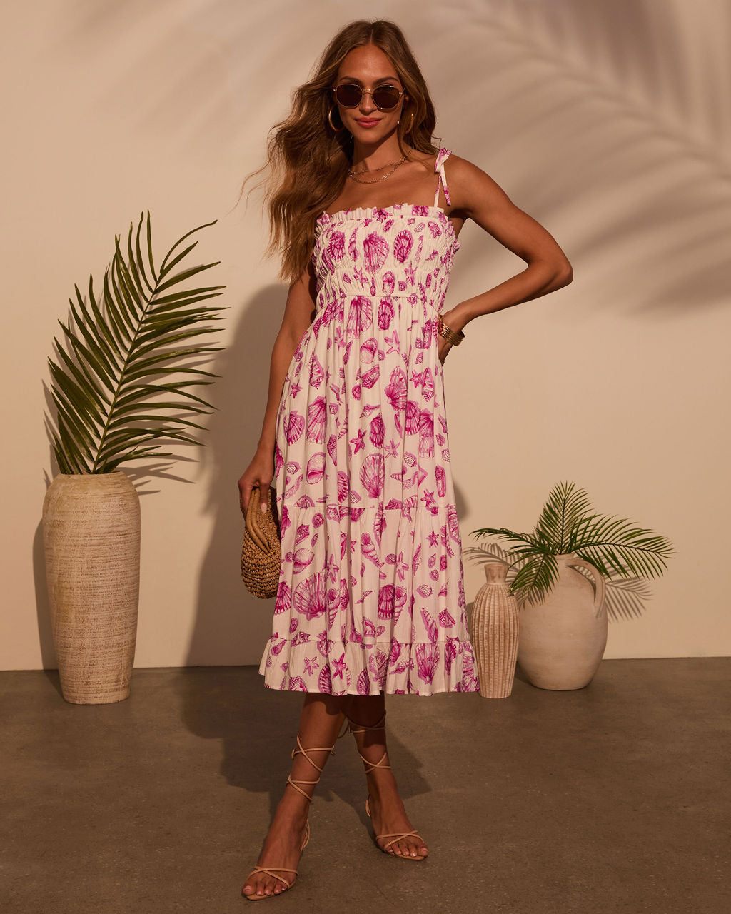 By The Shore Seashell Midi Dress-Vogue Logic