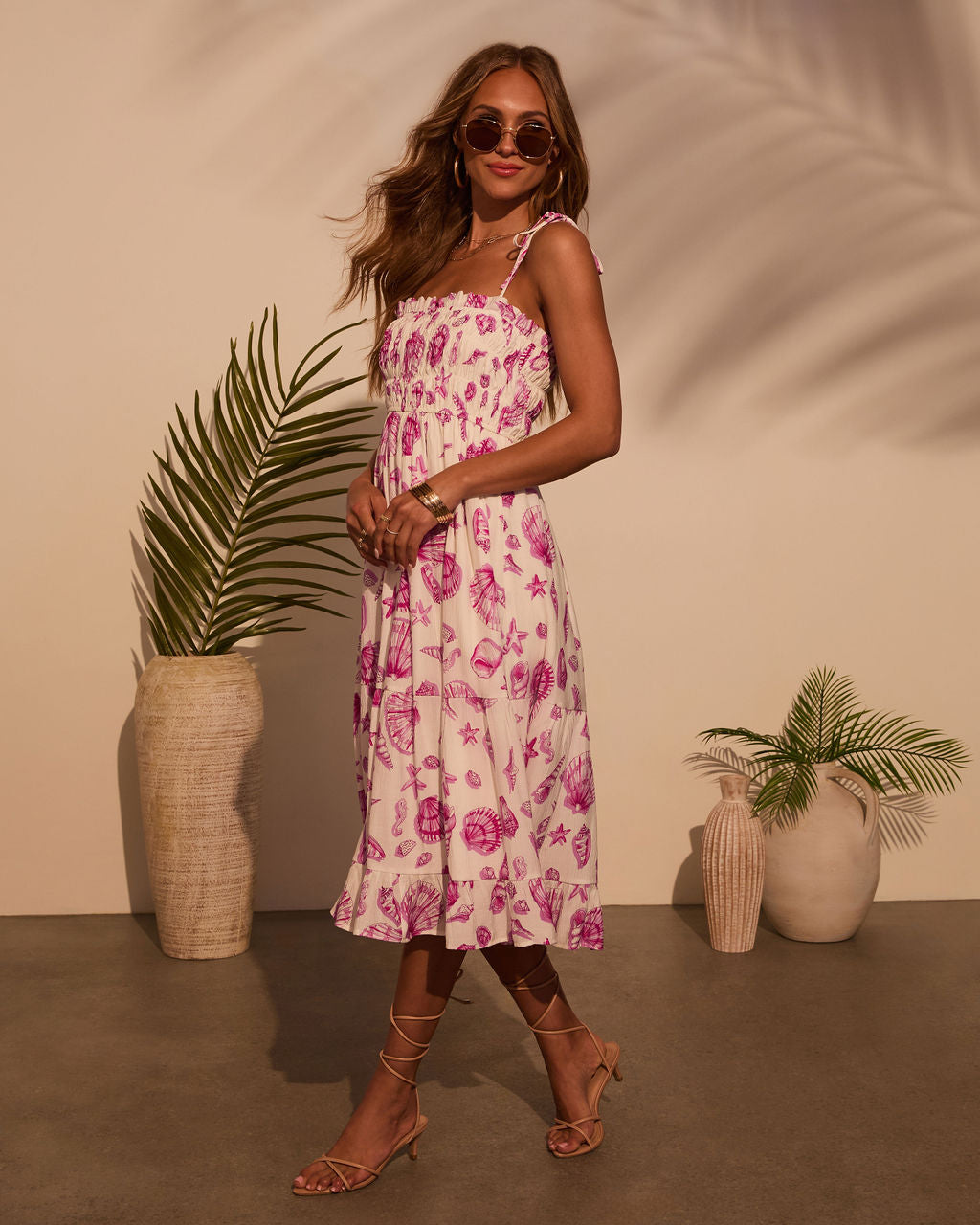 By The Shore Seashell Midi Dress-Vogue Logic