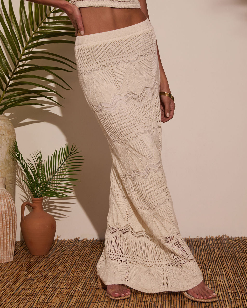 Sip Slow Crochet Maxi Skirt-Vogue Logic