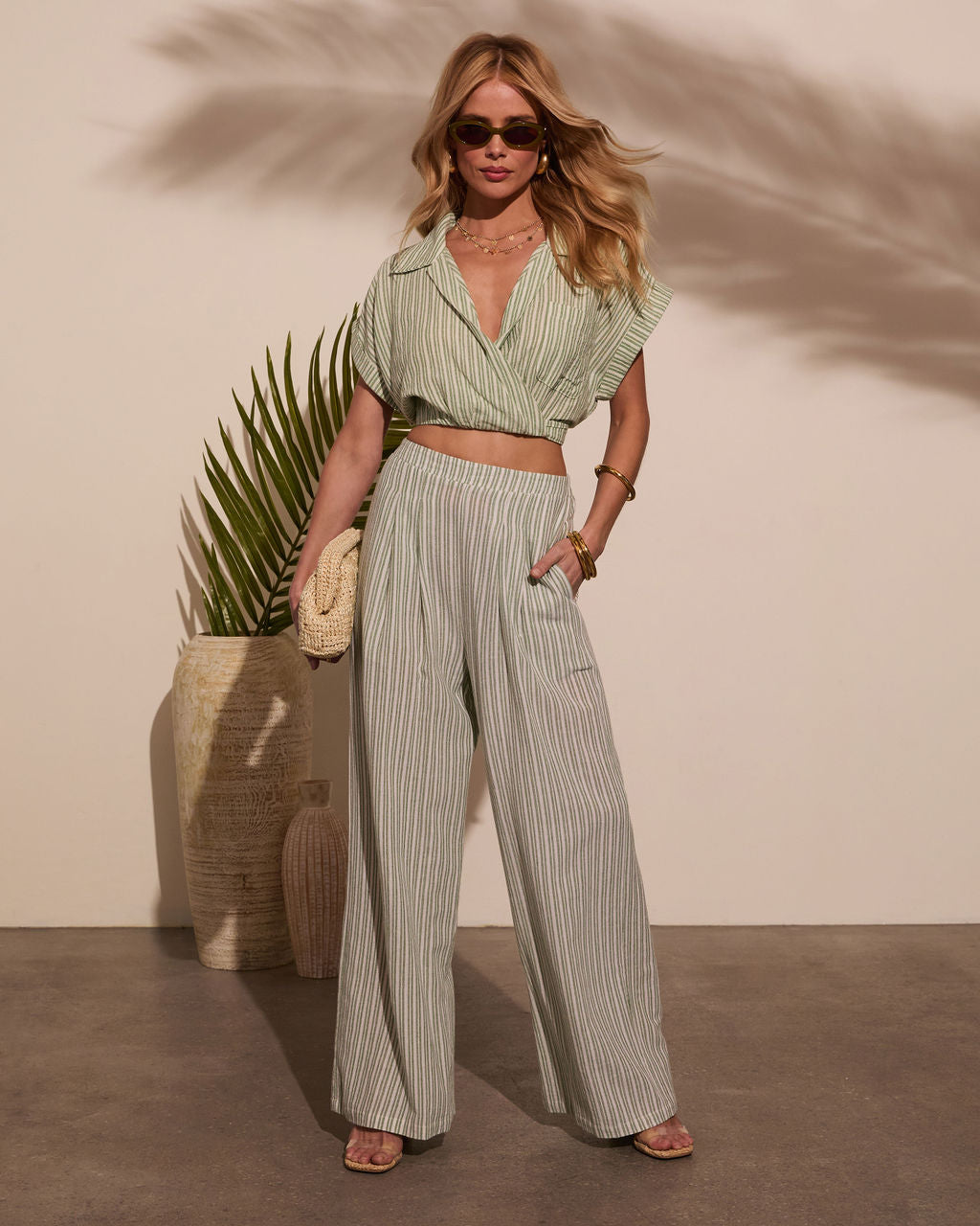 Seas the Day Striped Wide Leg Pants-Vogue Logic