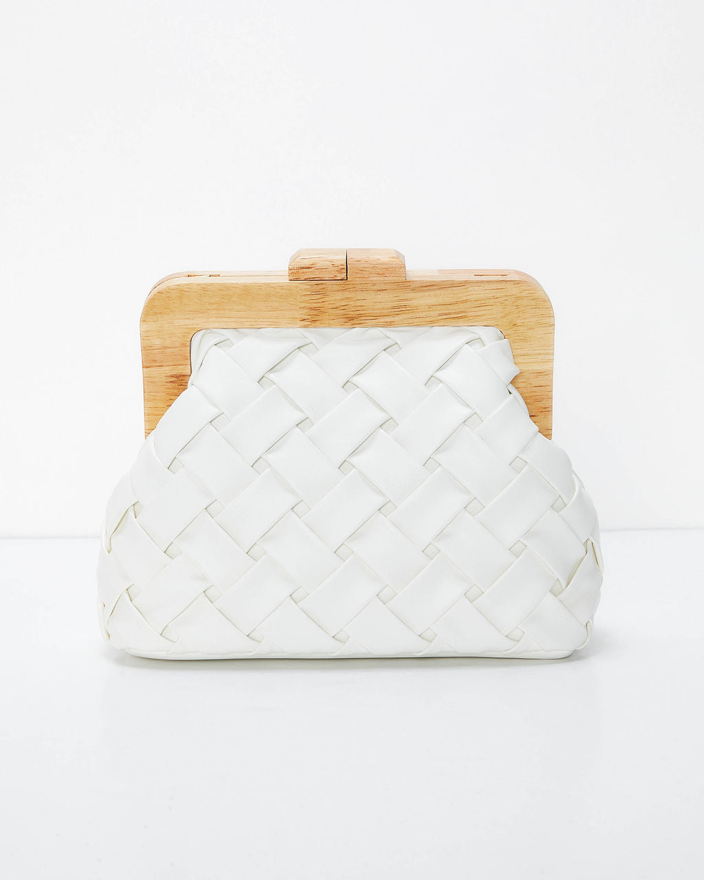 Callie Woven Faux Leather Clutch-Vogue Logic