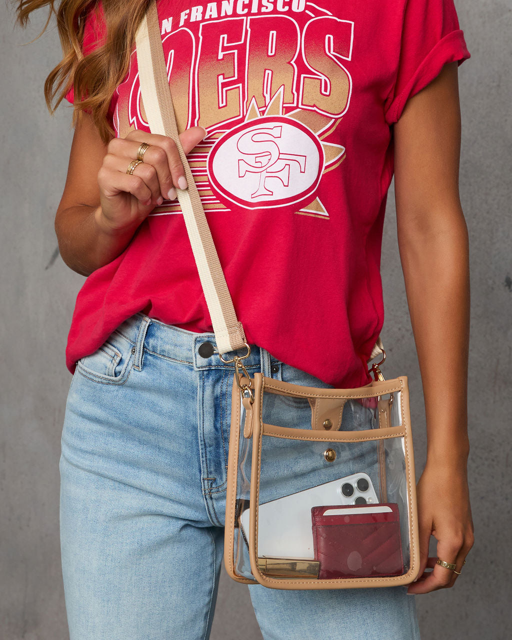 Bag Check Clear PVC Crossbody Bag-Vogue Logic