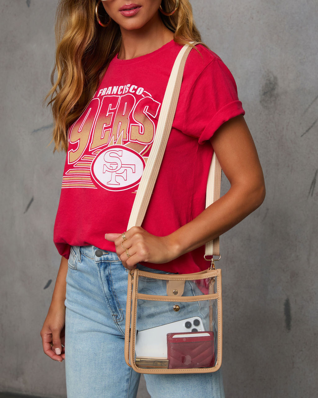 Bag Check Clear PVC Crossbody Bag-Vogue Logic