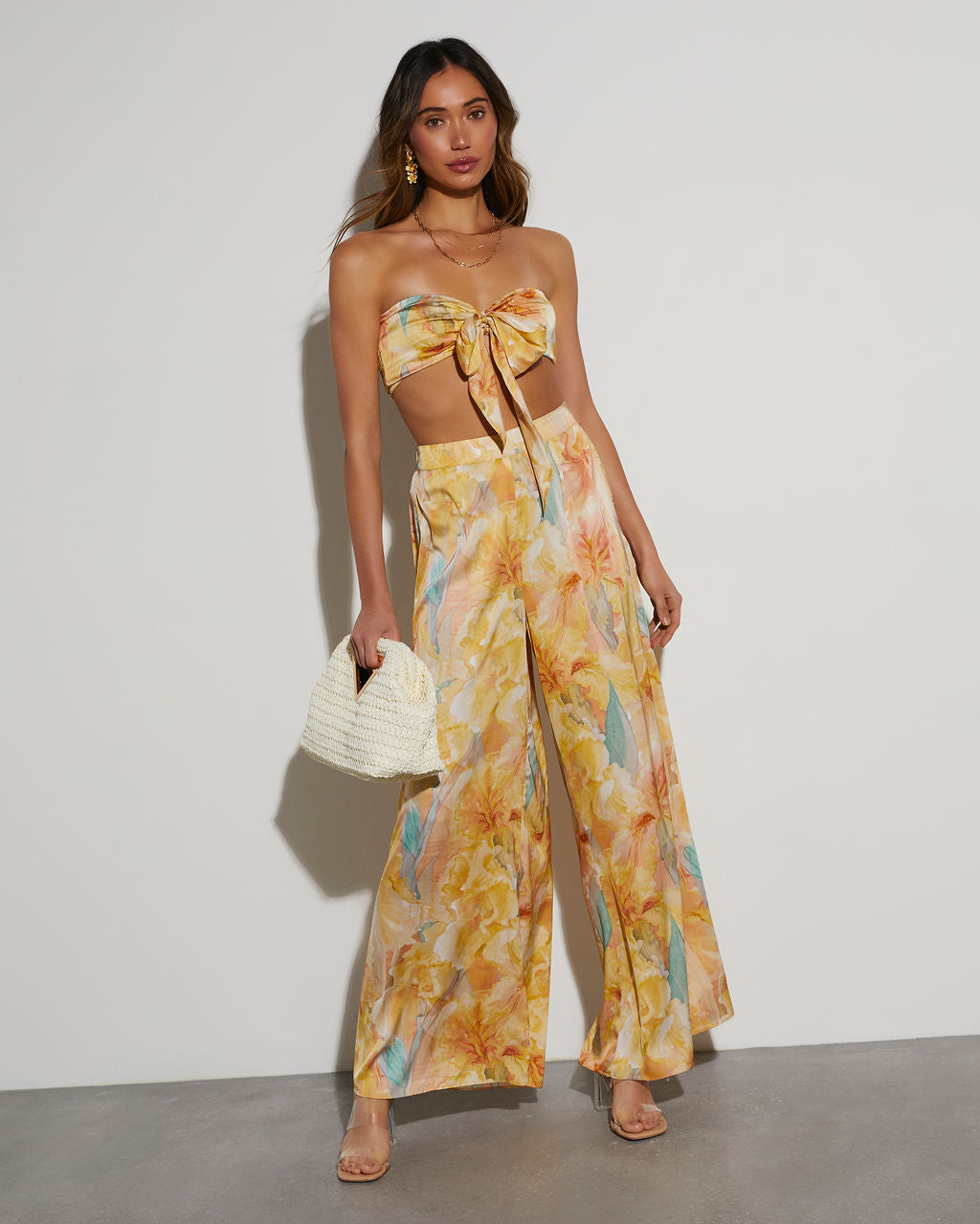 Calypso Tropical Wrap Crop Top-Vogue Logic