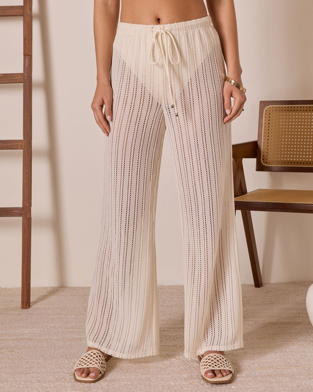 Gelato Please Open Knit Cover Up Pants-Vogue Logic