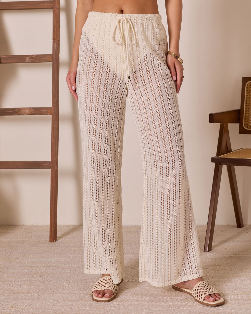 Gelato Please Open Knit Cover Up Pants-Vogue Logic