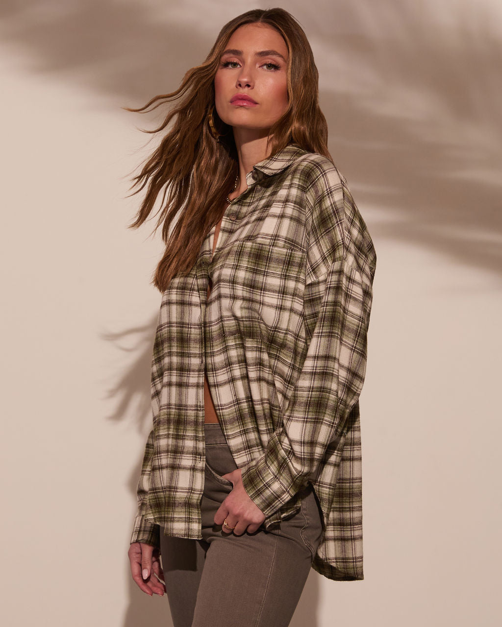 Silvie Plaid Button Down Top-Vogue Logic