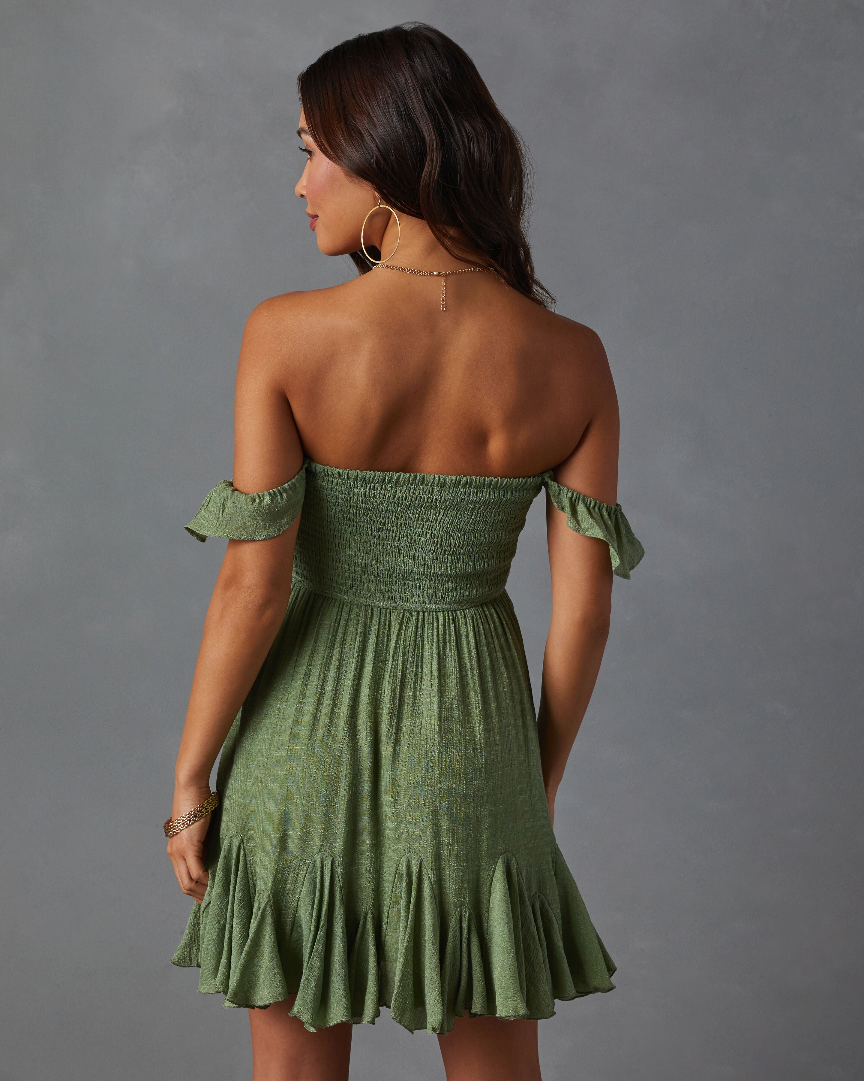 Mahoney Smocked Ruffle Mini Dress-Vogue Logic