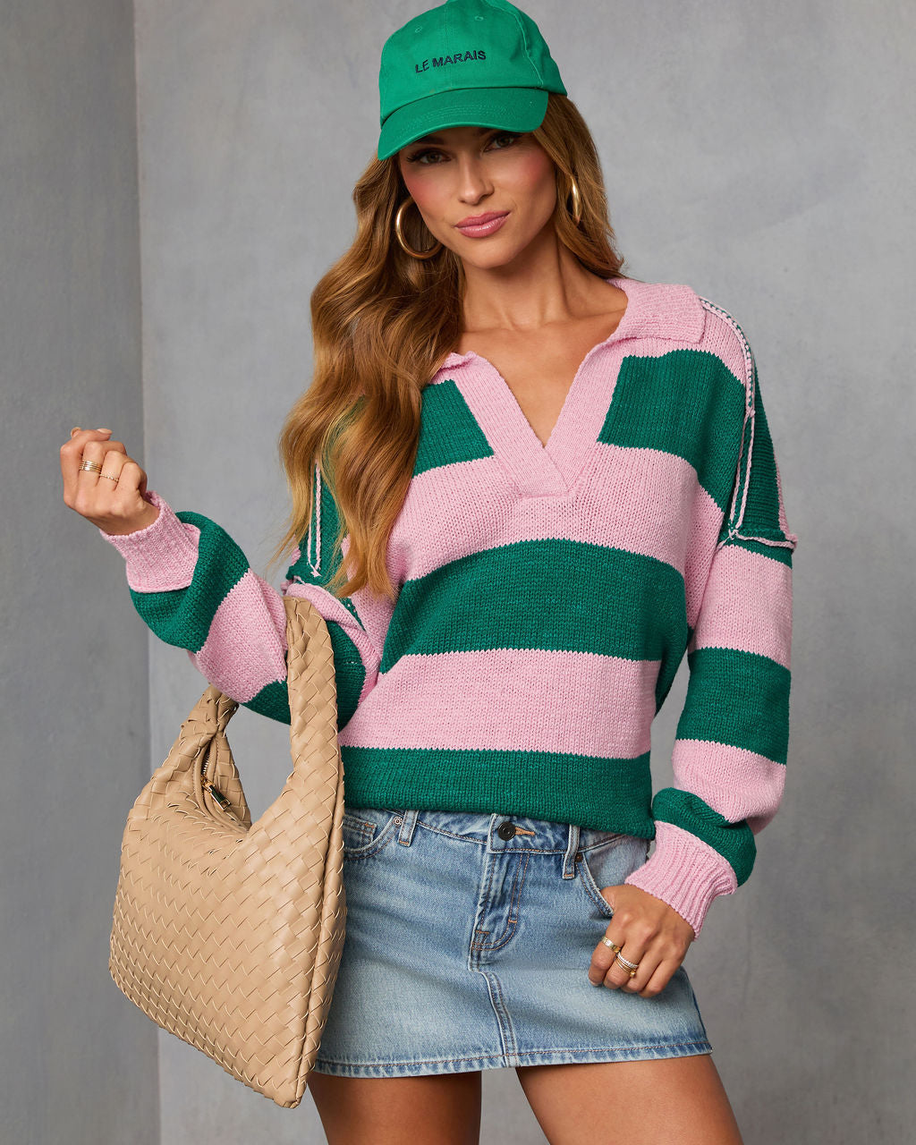 Marves Contrast Striped Sweater-Vogue Logic