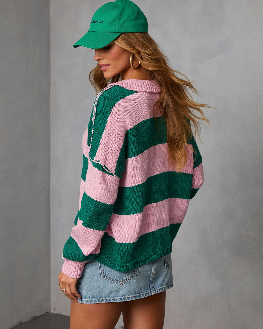 Marves Contrast Striped Sweater-Vogue Logic