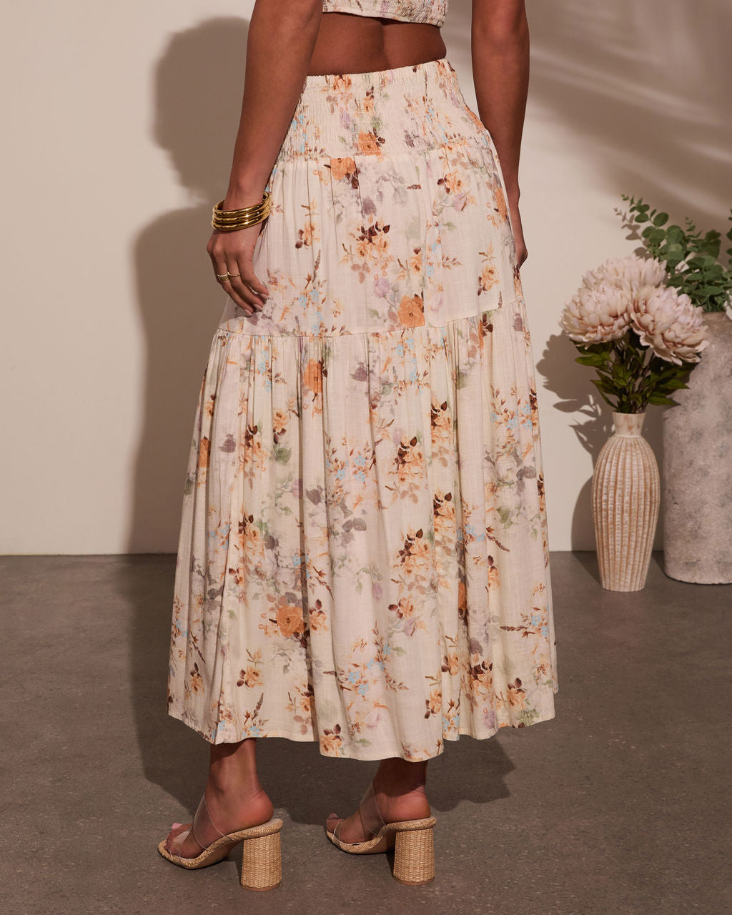 Sightseer Tiered Floral Maxi Skirt-Vogue Logic