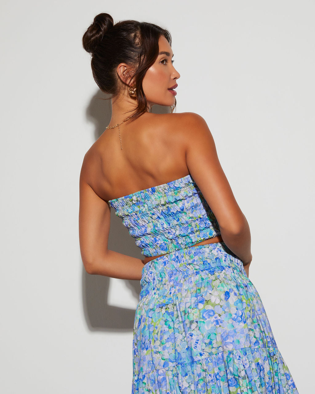 Angie Floral Cropped Tube Top-Vogue Logic