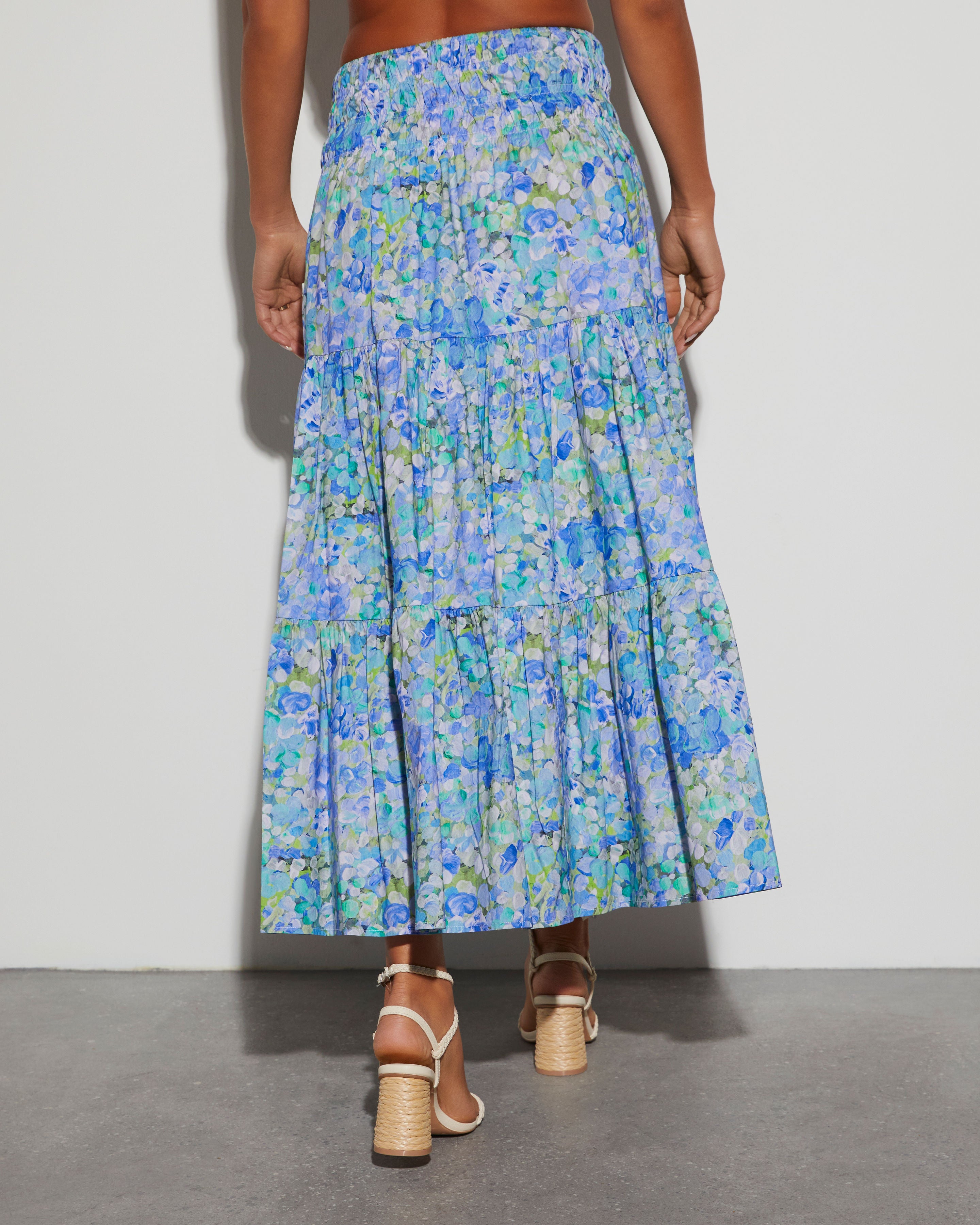 Angie Floral Midi Skirt-Vogue Logic